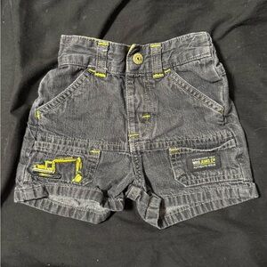 Vintage Wrangler Kids Charcoal Denim Shorts with Yellow Accents